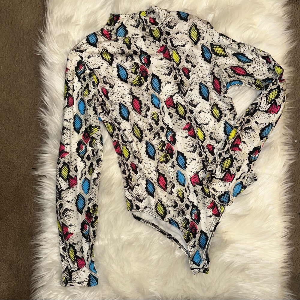 Colorful Snake Print Bodysuit